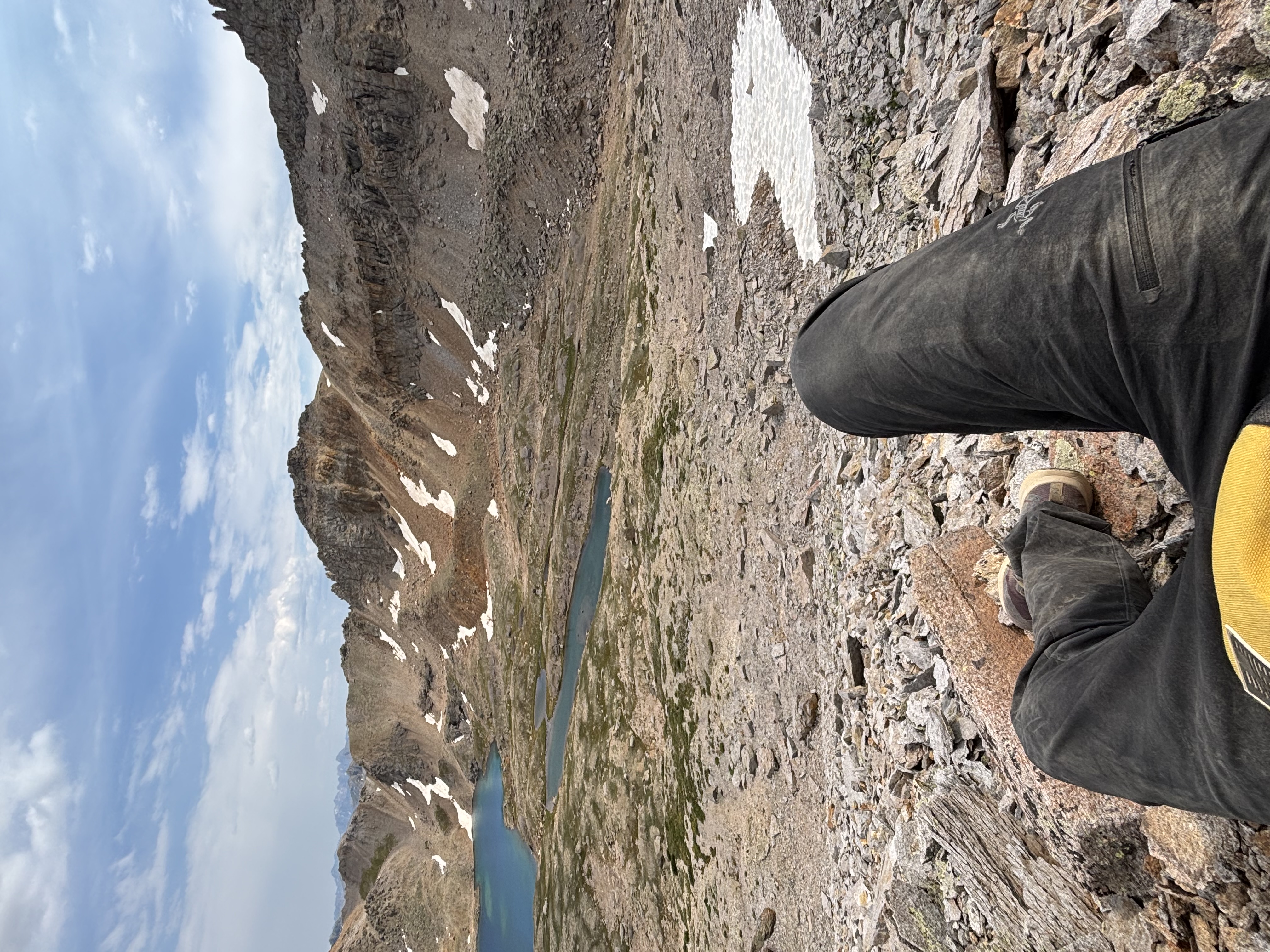 View about halfway down the loose, unstable talus below the cliffs